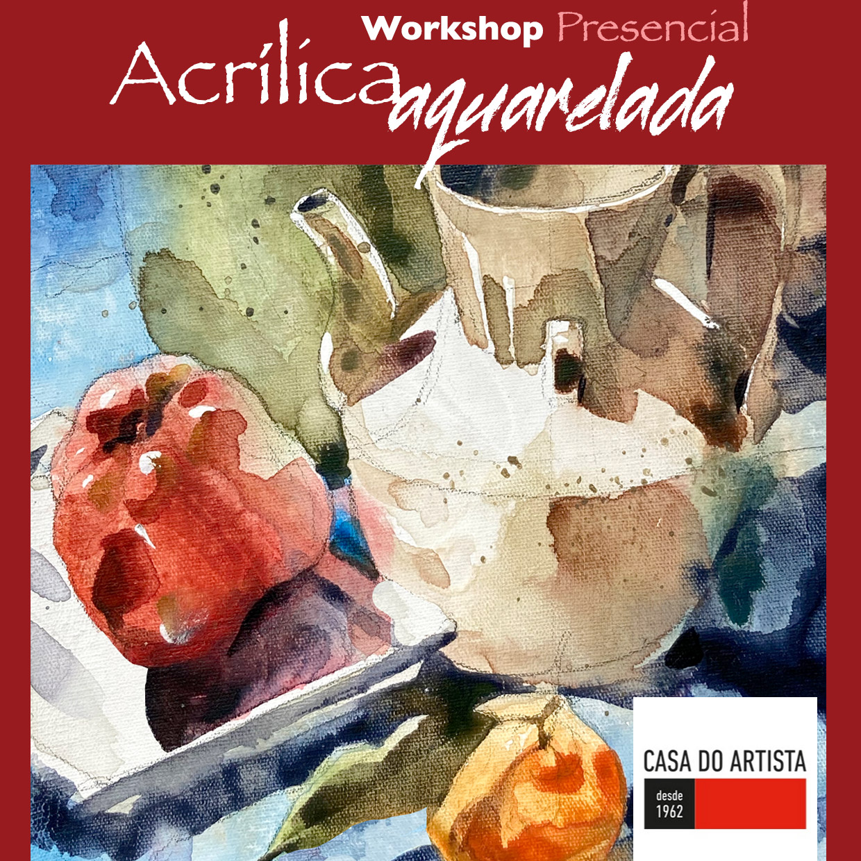 Workshop Acrílica aquarelada