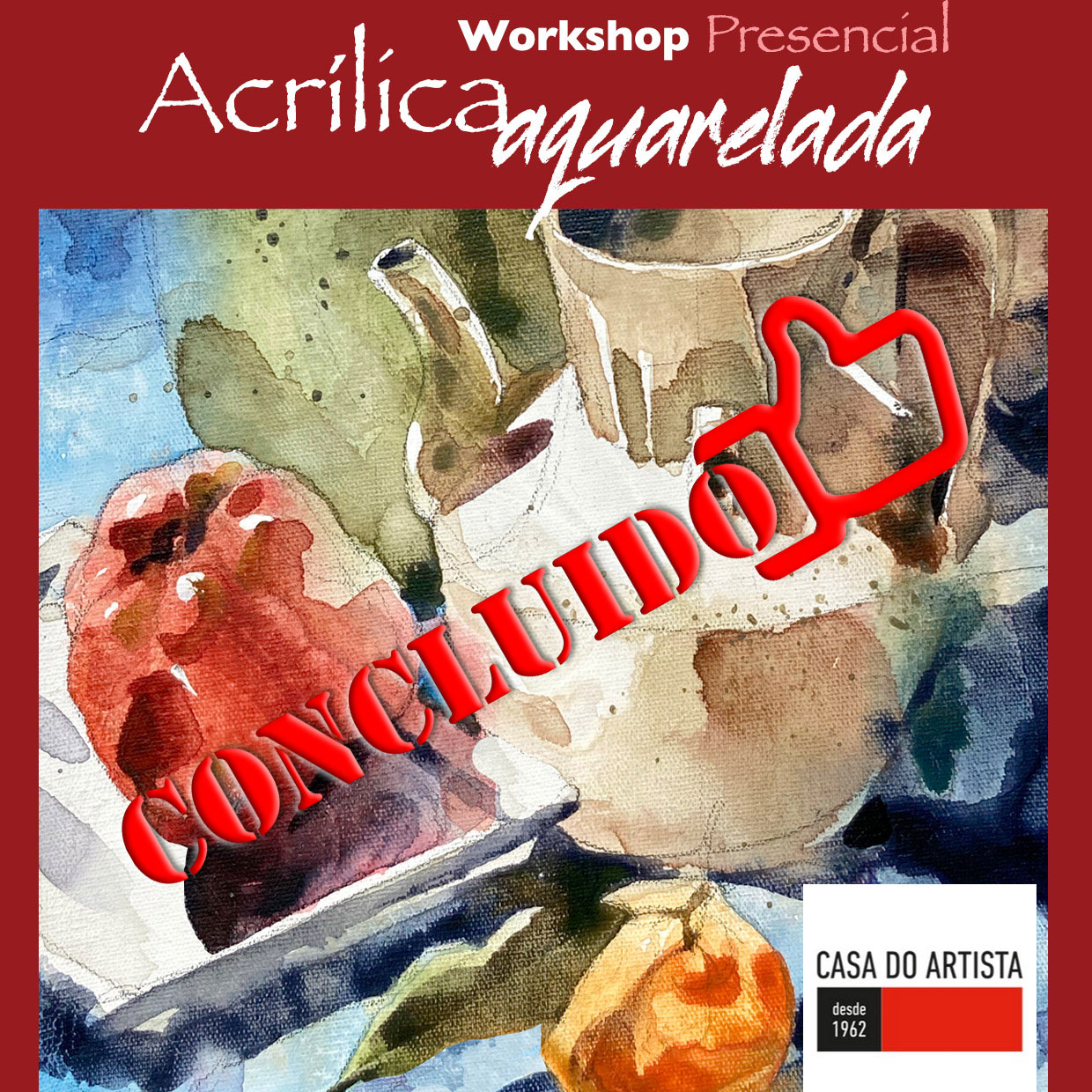 Workshop Acrílica aquarelada